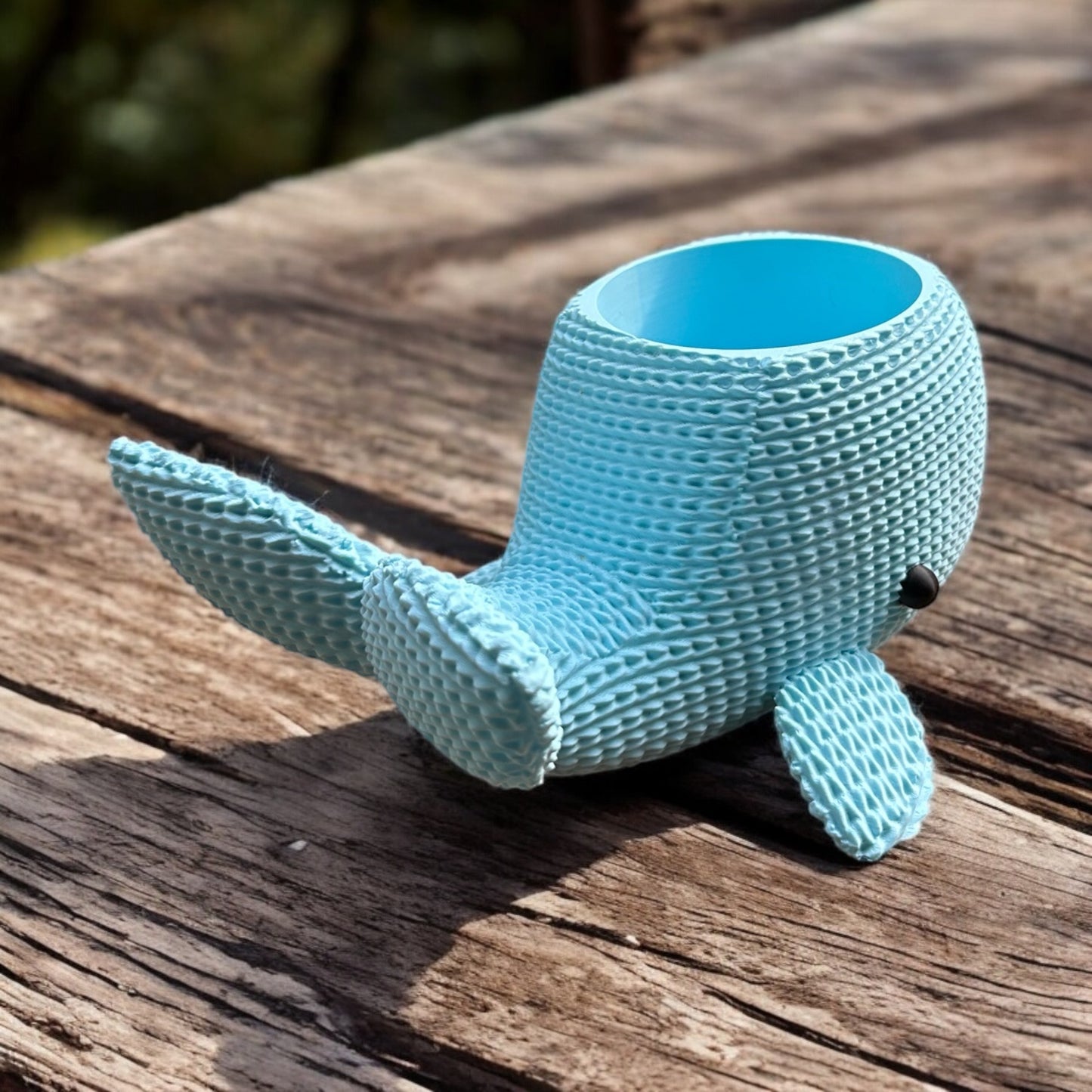 Knitted Whale Plant Pot