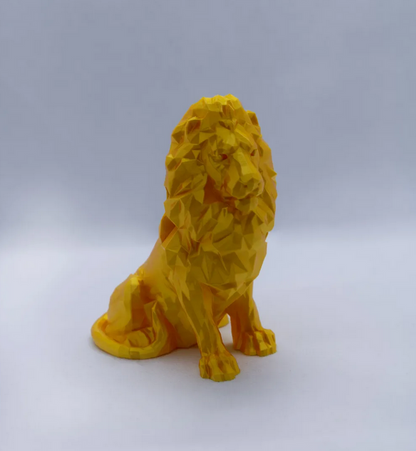 Low Poly Lion Figurine – Modern Geometric Decor